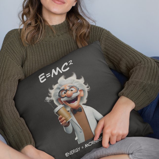 Mad Scientist Coffee Throw Pillow (Creator Uploaded)