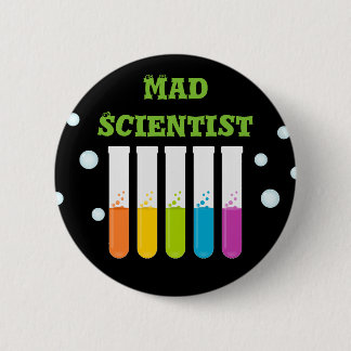 Mad Scientist Colorful Test Tubes Birthday Party Button