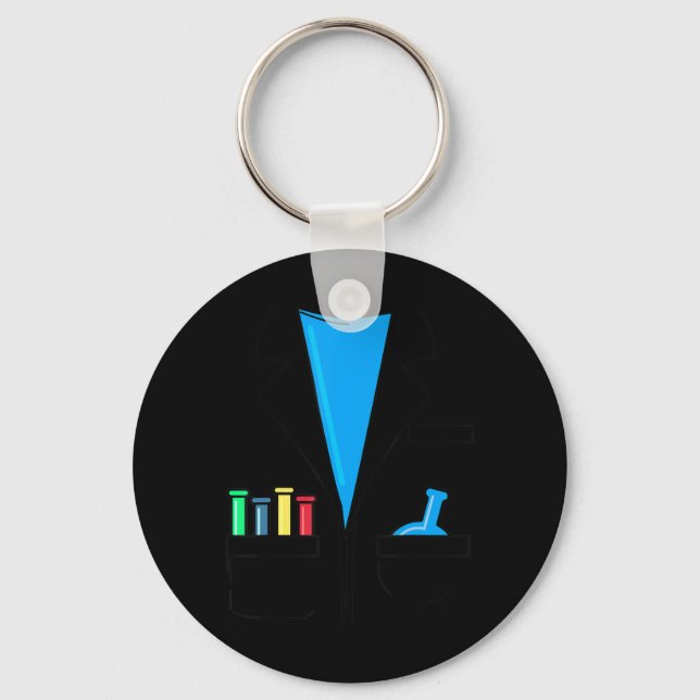 Mad Scientist Costume Nerd Chemistry Fun Science T Keychain (Front)