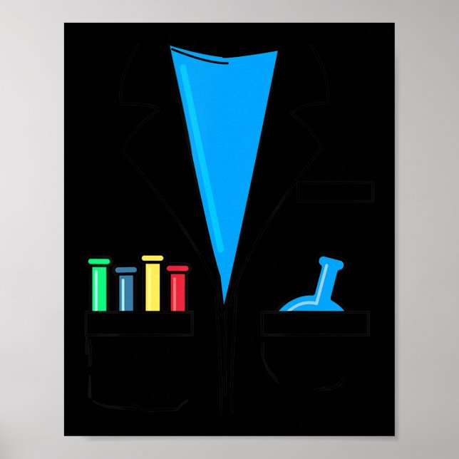Mad Scientist Costume Nerd Chemistry Fun Science T Poster (Front)