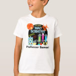 Mad Scientist Customized T-shirt<br><div class="desc">Our Mad Scientist easy to customize Tshirts are perfect for your mad scientist theme birthday party but canbe worn any time throughout the year! Great for Halloween,  for kids who love science and experiments,  and of course for those mad scientist parties which we have matching invitations for!</div>