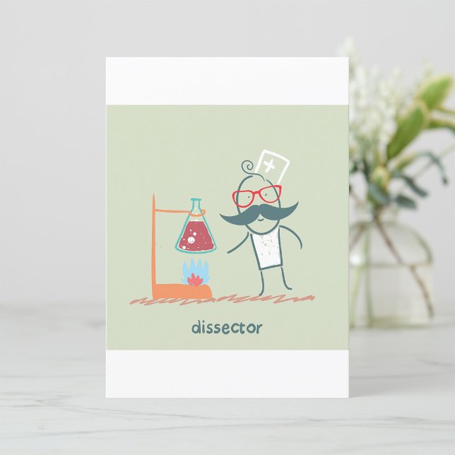 Mad Scientist Dissector with Mustache Invitation (Creator Uploaded)