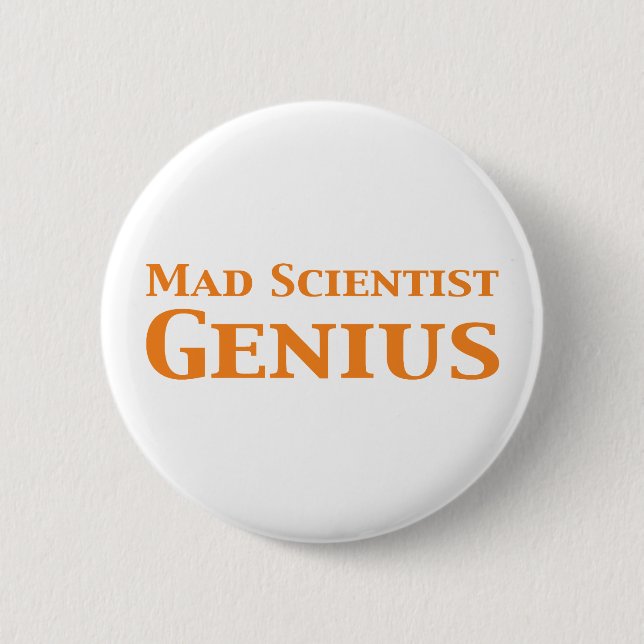 Mad Scientist Genius Button (Front)