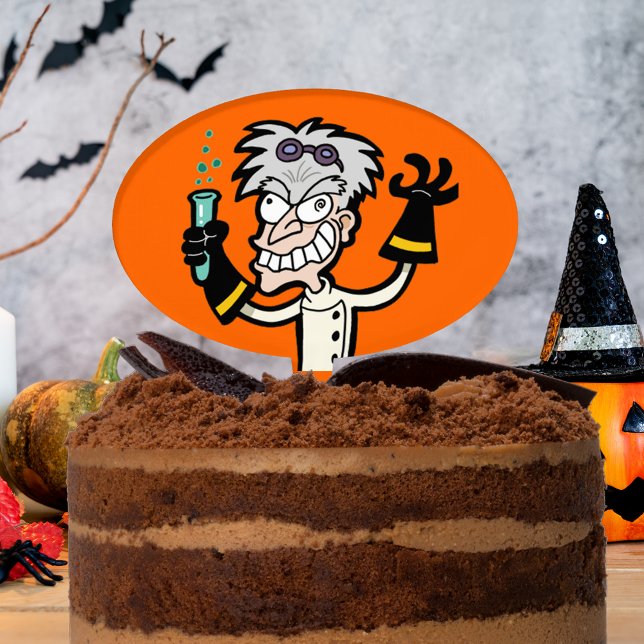 Mad Scientist Halloween Cake Topper (Zazzle Mad Scientist Halloween Cake Topper)
