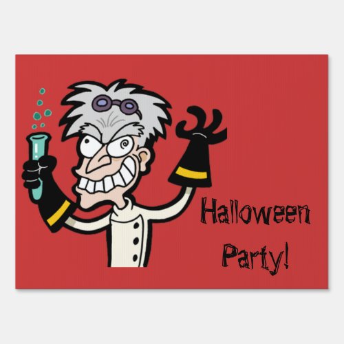 Mad Scientist Halloween Party Sign