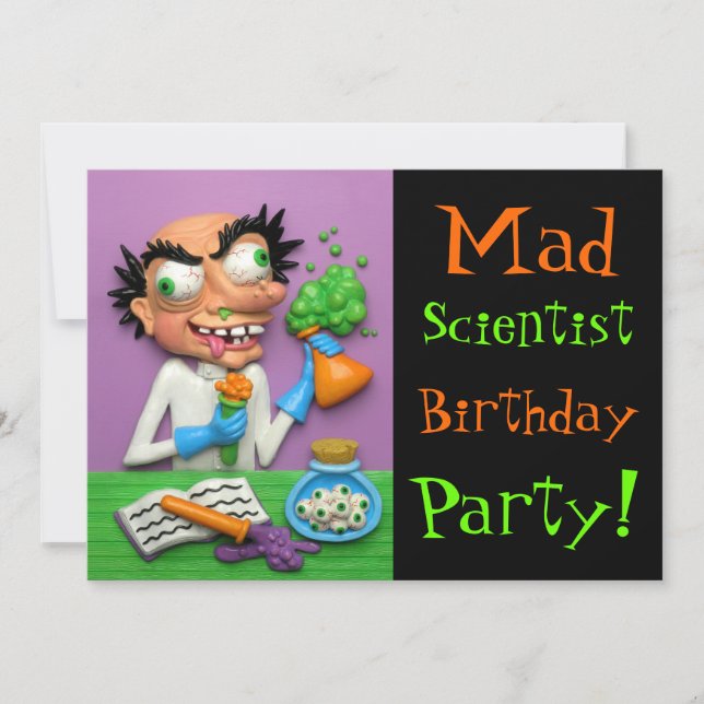 Mad Scientist Party Invitation (Front)