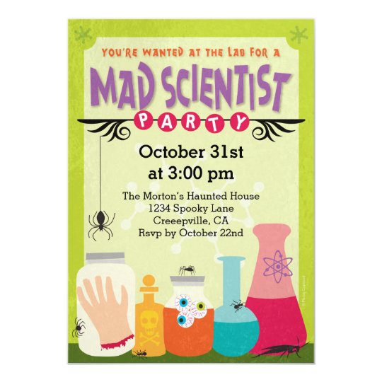 Mad Scientist Party Invitation | Zazzle.com