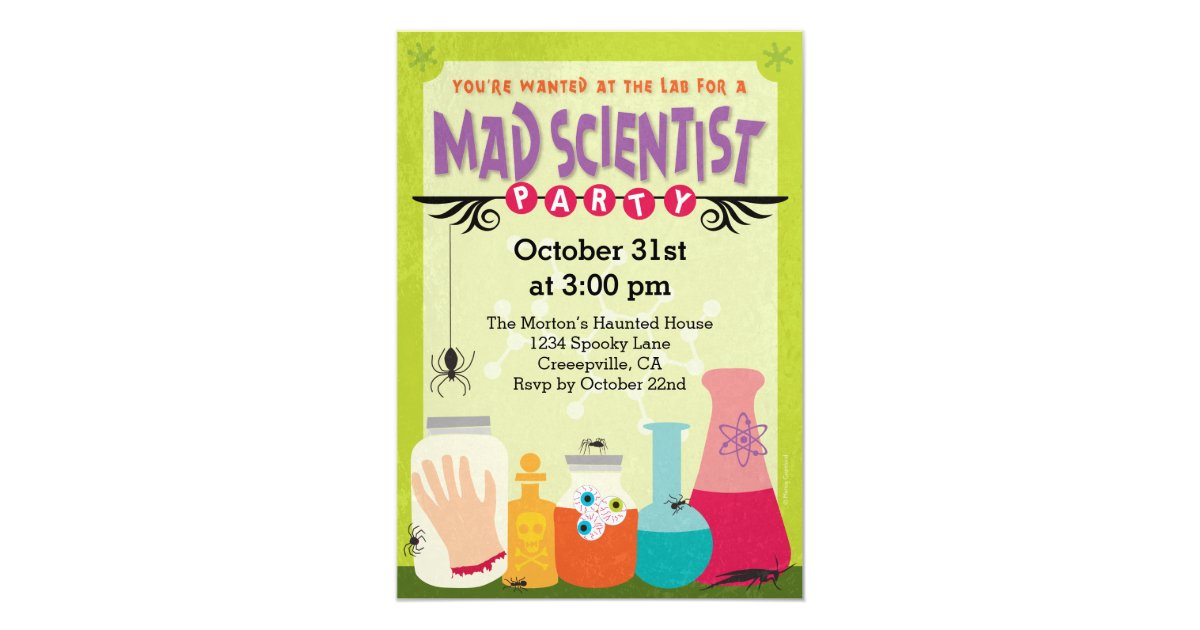 Mad Scientist Party Invitation | Zazzle.com