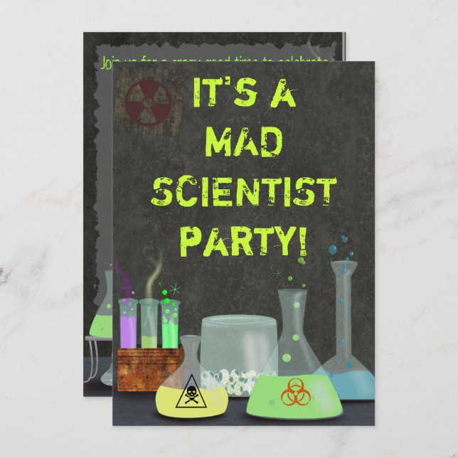 Mad Scientist Party Invitation (Front/Back)