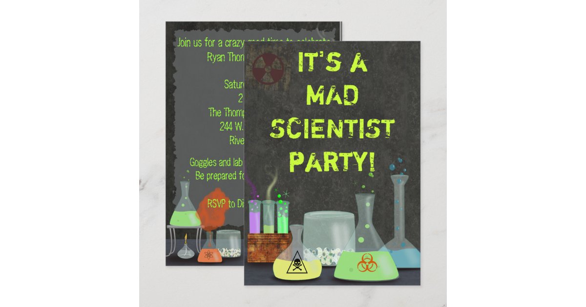 Mad Scientist Party Invitation | Zazzle