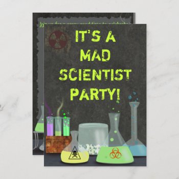 Mad Scientist Party Invitation by NightOwlsMenagerie at Zazzle