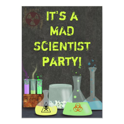 Mad Scientist Birthday Party Invitations 2