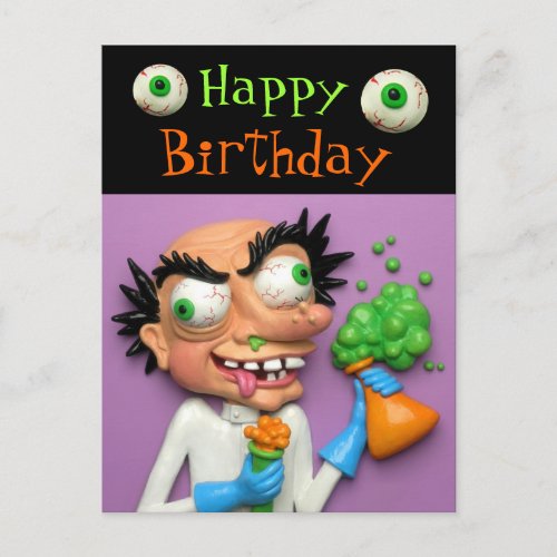 Mad Scientist Party Postcard