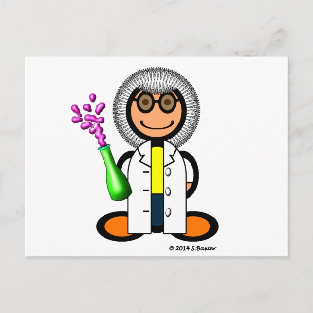 Mad scientist (plain) postcard (Front)