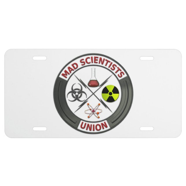 Mad Scientist Union License Plate (Front)