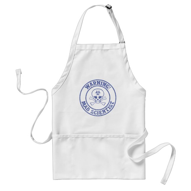 Mad Scientist Warning Adult Apron (Front)