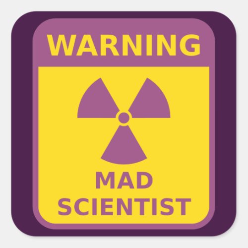 Mad Scientist Warning Sticker