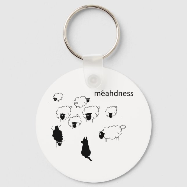 Mad Sheep doing handstand flock black sheep Keychain (Front)
