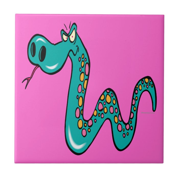 mad snake cartoon boa constrictor ceramic tile