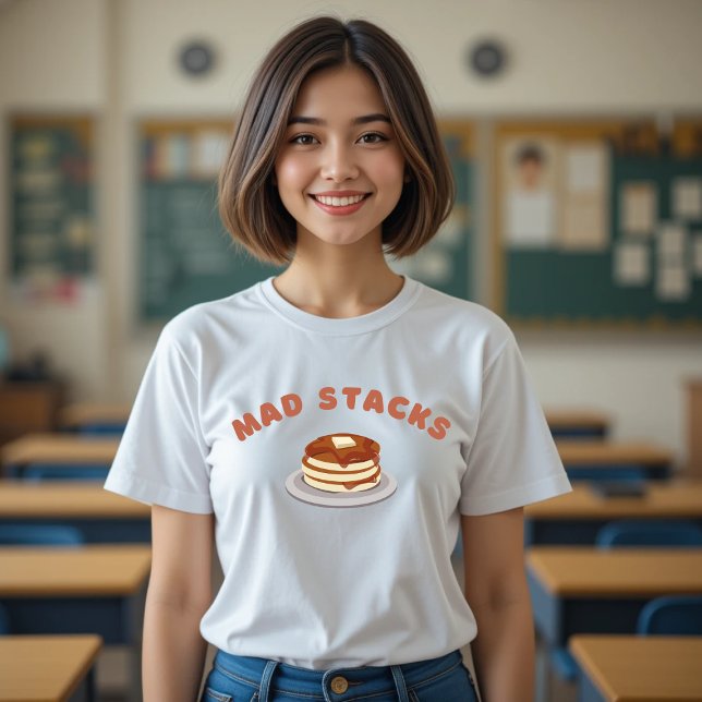 Mad Stack Pancake Funny Food T-Shirt (Creator Uploaded)