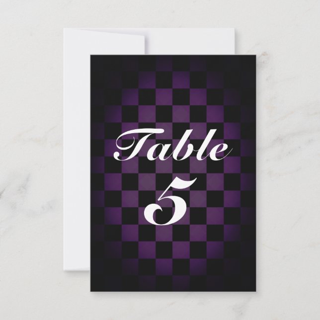 MAD TEA Party Whimsical Checker Table Number Card (Front)