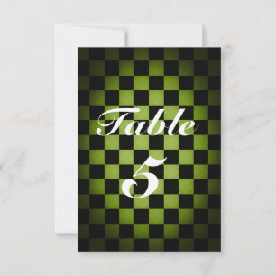MAD TEA Party Whimsical Checker Table Number Card