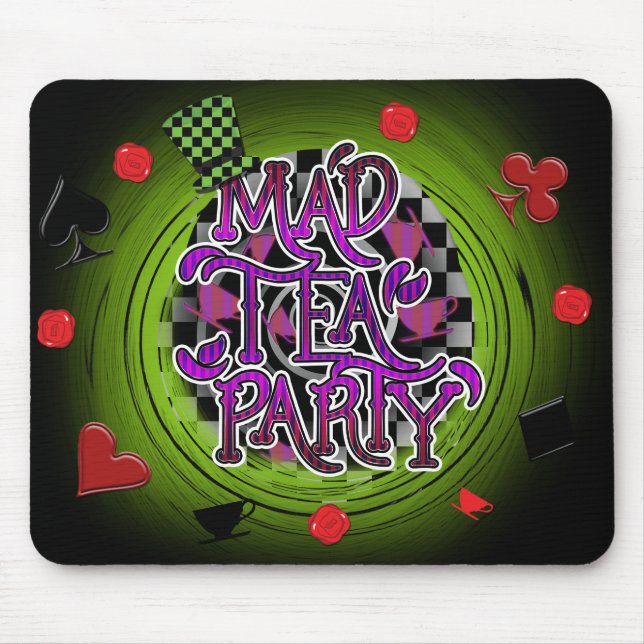 MAD TEA PARTY Whimsical Decor Computer Mouse pad (Front)