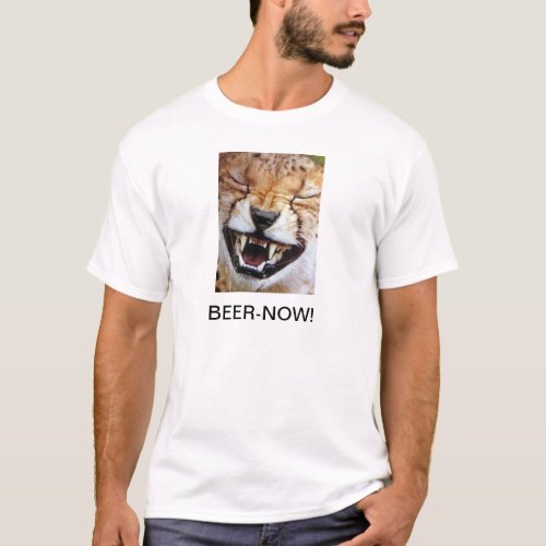 MAD TIGER SAYS BEER NOW T_SHIRT