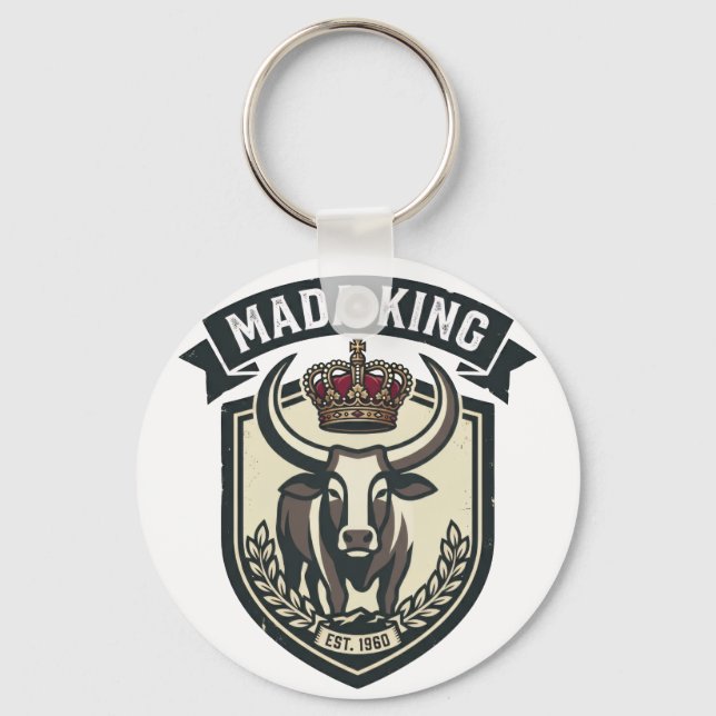MADA KING | Malagasy Zebu Madagascar Keychain (Front)