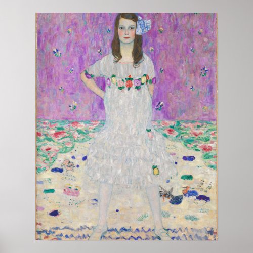 Mada Primavesi by Gustav Klimt Girl in Purple Poster