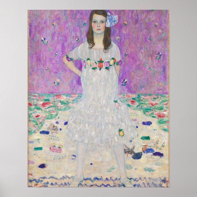 Mada Primavesi by Gustav Klimt Girl in Purple Poster (Front)