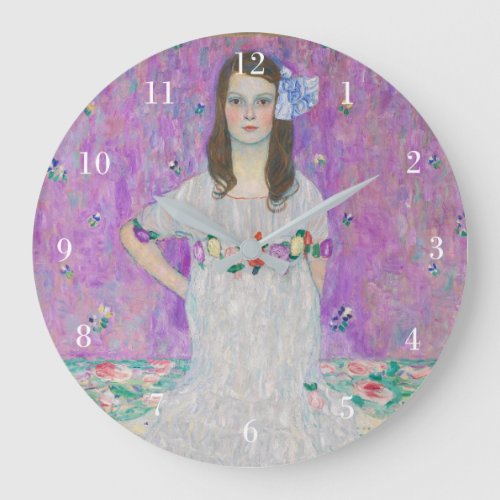 Mada Primavesi Gustav Klimt Purple Girl Portrait Large Clock