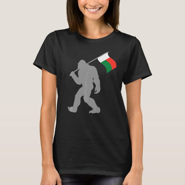 Madagascan Flag On Madagascar Flag T-Shirt (Front)