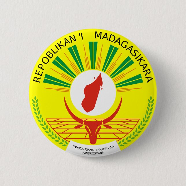 Madagascar Coat Of Arms Button (Front)