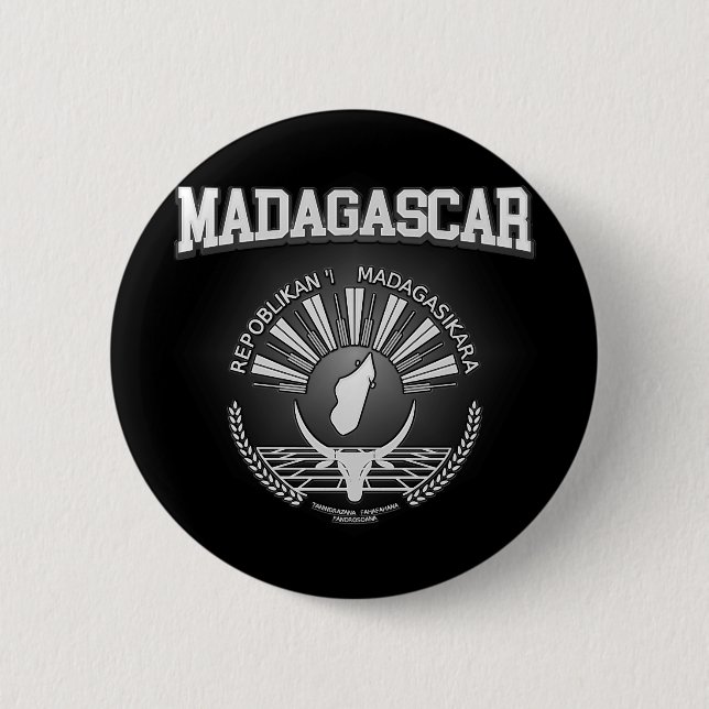 Madagascar Coat of Arms Pinback Button (Front)