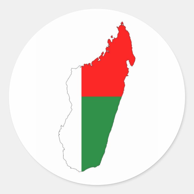 madagascar country flag map shape symbol classic round sticker (Front)