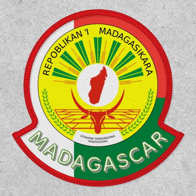 Madagascar Emblem with flag detail Patch (Front)