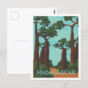 Madagascar Famous Travel Place Illustration Postcard