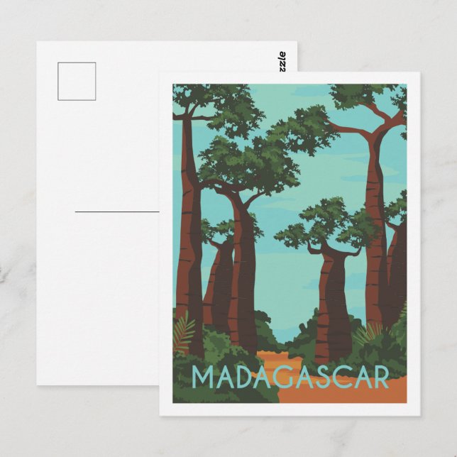 Madagascar Famous Travel Place Illustration Postcard (Front/Back)