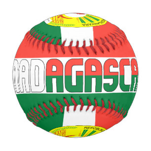 Madagascar Flag and Coat of Arms Patriotic Baseball
