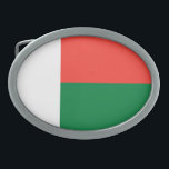 Madagascar Flag Belt Buckle<br><div class="desc">Patriotic flag of Madagascar.</div>