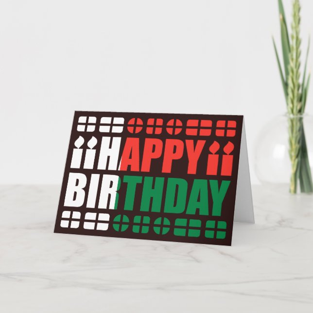 Madagascar Flag Birthday Card (Front)