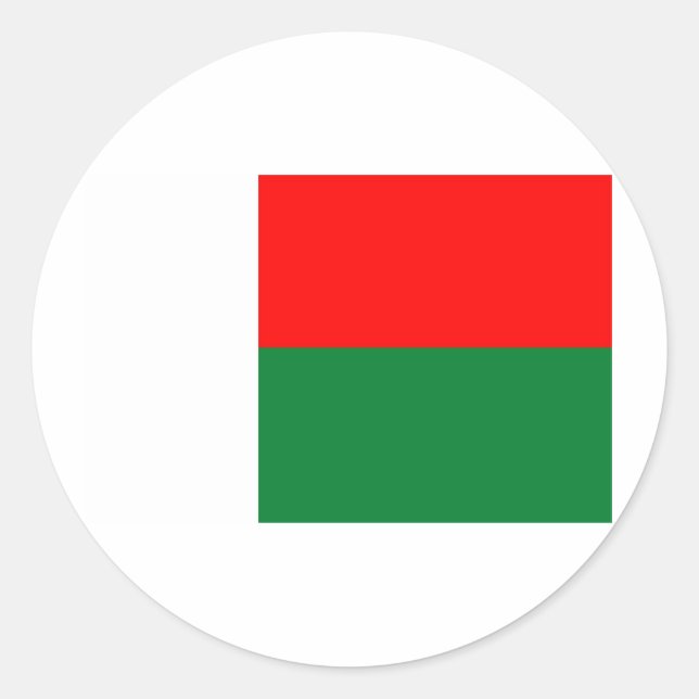 Madagascar flag classic round sticker (Front)