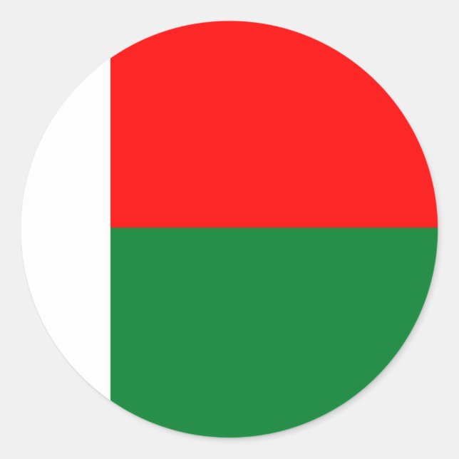 Madagascar flag classic round sticker (Front)