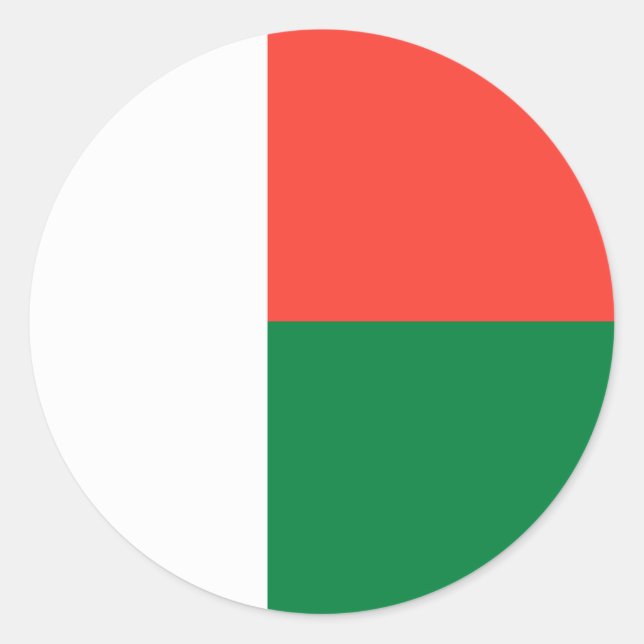 Madagascar Flag Classic Round Sticker (Front)