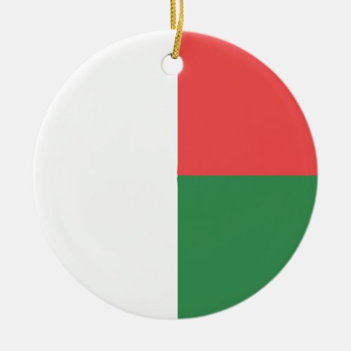 Madagascar Flag Emblem Ceramic Ornament