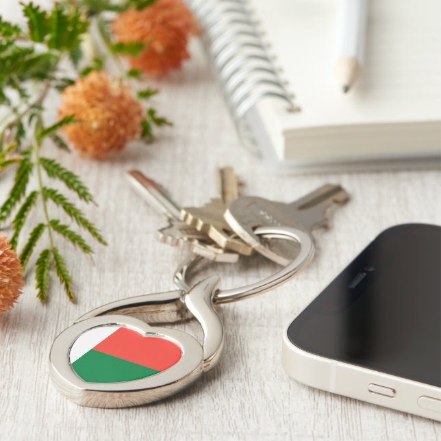 Madagascar flag keychain (Side)