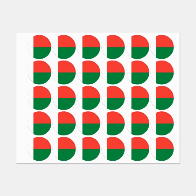 Madagascar flag labels (Sheet)