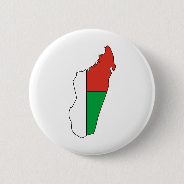 Madagascar Flag Map full size Pinback Button (Front)