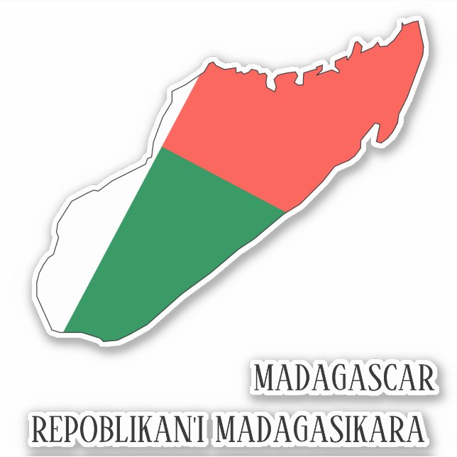 Madagascar Flag Map Patriotic Sticker (Front)